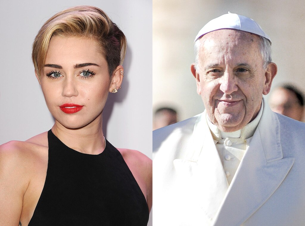 Pope Francis, Miley Cyrus Pope Francis, Miley Cyrus