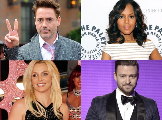 Robert Downey Jr., Justin Timberlake, Kerry Washington, Britney Spears Robert Downey Jr., Justin Timberlake, Kerry Washington, Britney Spears