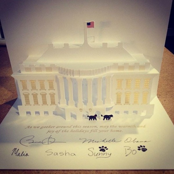 2013 White House Holiday Card: The Obamas' Dogs Sunny and Bo Take Center Stage | E! News