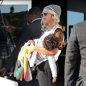 Beyoncé Carries Sleeping Blue Ivy Off a Private Jet—See the Precious