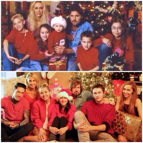 Miley Cyrus, Christmas Family Photo, Twitter Miley Cyrus, Christmas Family Photo, Twitter