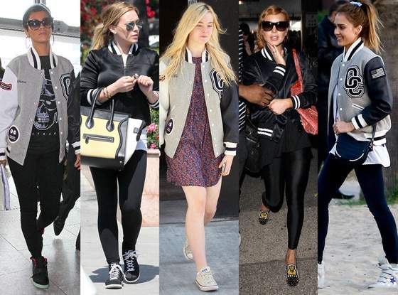 Rihanna, Hilary Duff, Elle Fanning, Lindsay Lohan, Jessica Alba, Varsity Jackets Rihanna, Hilary Duff, Elle Fanning, Lindsay Lohan, Jessica Alba, Varsity Jackets