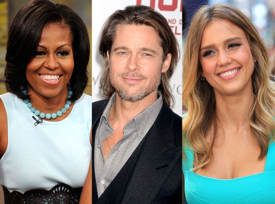 Michelle Obama, Brad Pitt, Jessica Alba Michelle Obama, Brad Pitt, Jessica Alba