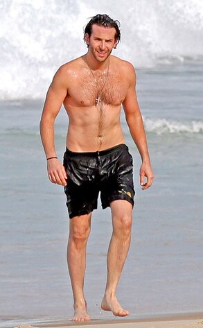Bradley Cooper Goes Shirtless, Shows Off Toned Abs on Brazilian Beach