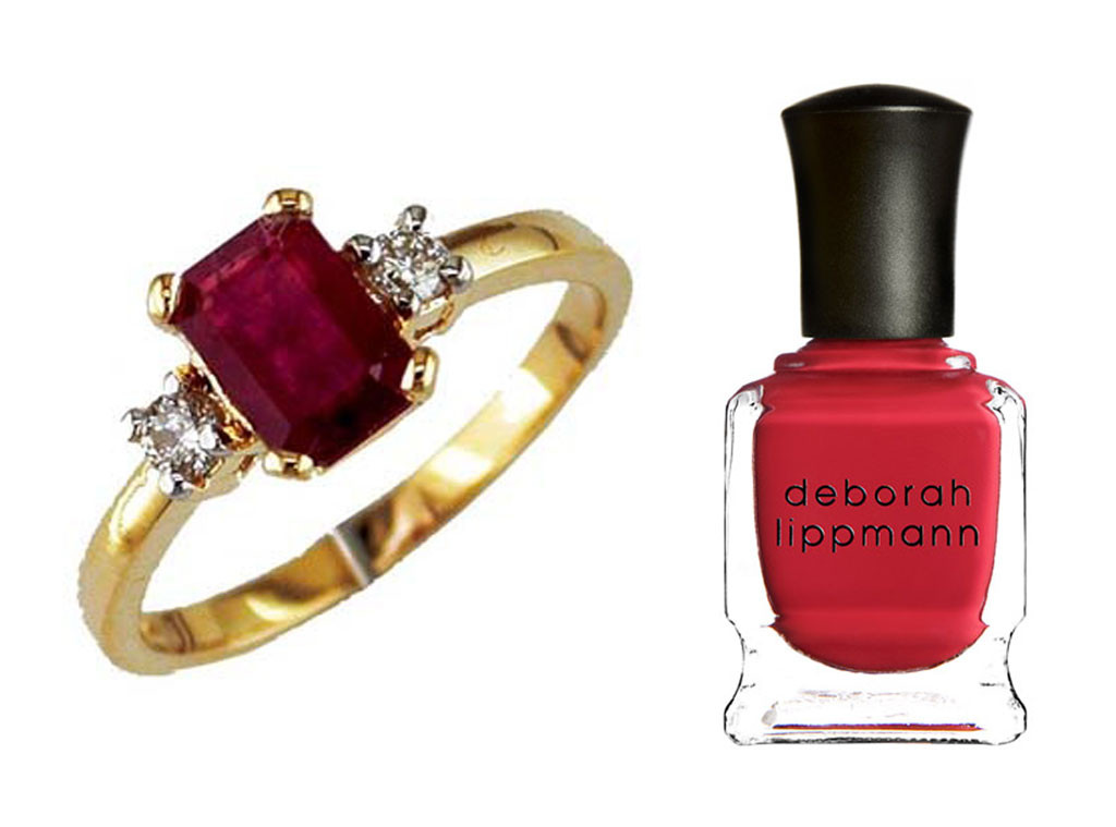 Diamond with Platinum Setting from Engagement RingNail Polish Combos