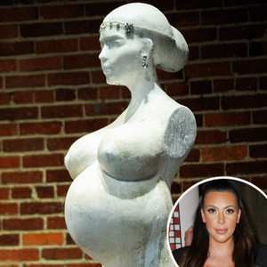 Kim Kardashians Pregnancy Immortalized in Nude Sculpture 