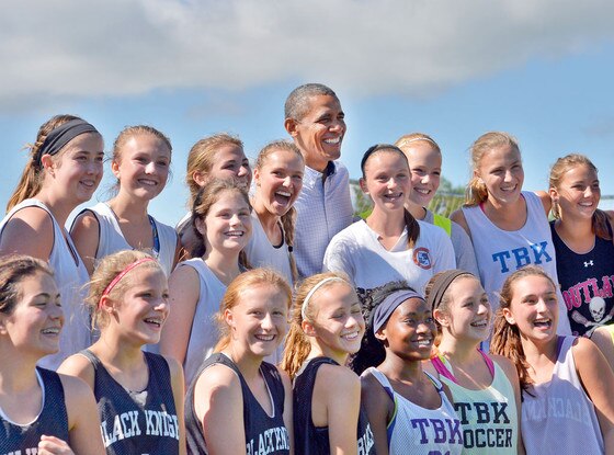 President Barack Obama, High School girls soccer team President Barack Obama, High School girls soccer team