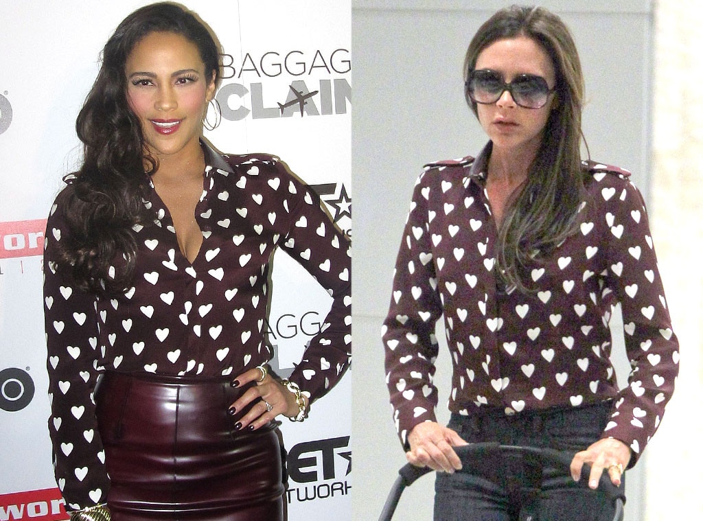 Paula Patton, Victoria Beckham, Burberry Heart Shirt Paula Patton, Victoria Beckham, Burberry Heart Shirt
