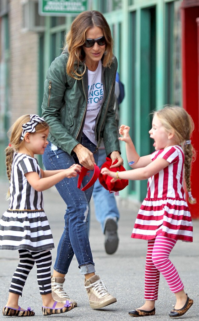 Double Trouble Sarah Jessica Parkers Twin Daughters Wear Matching