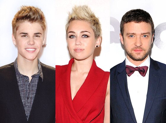 Justin Bieber, Miley Cyrus, Justin Timberlake Justin Bieber, Miley Cyrus, Justin Timberlake