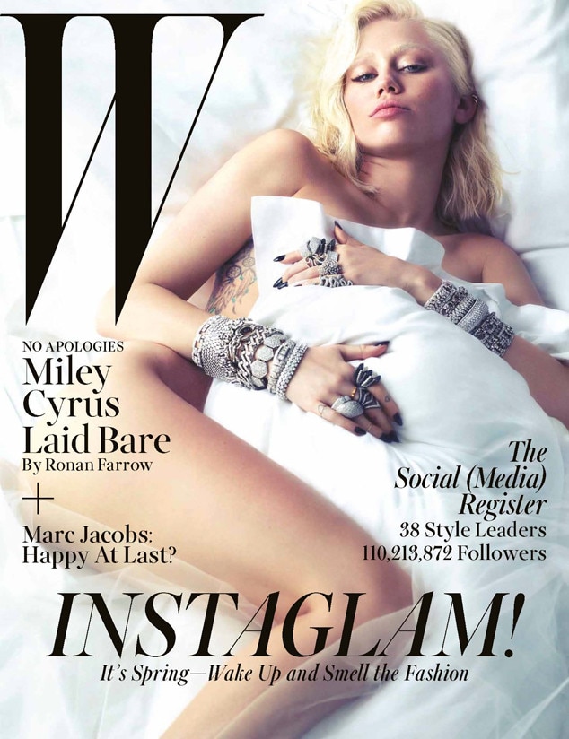 Miley Cyrus Nude in W Magazine: See the Leaked, Eyebrow 