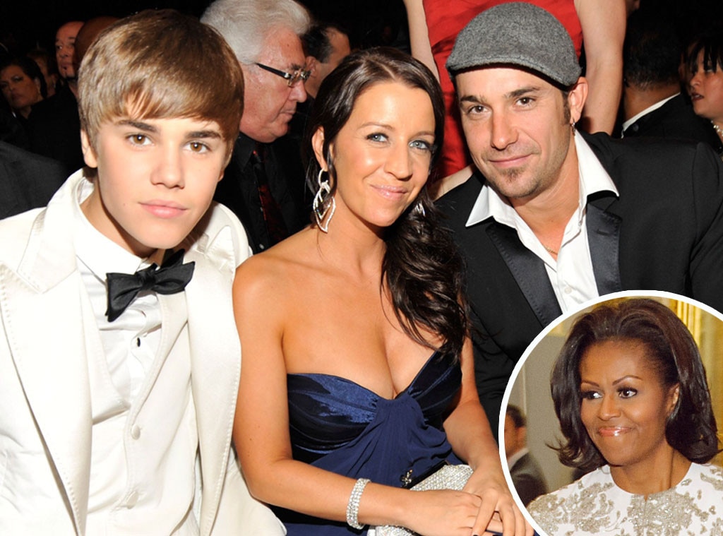 Justin Bieber, Pattie Mallette, Jeremy Bieber, Michelle Obama Justin Bieber, Pattie Mallette, Jeremy Bieber, Michelle Obama