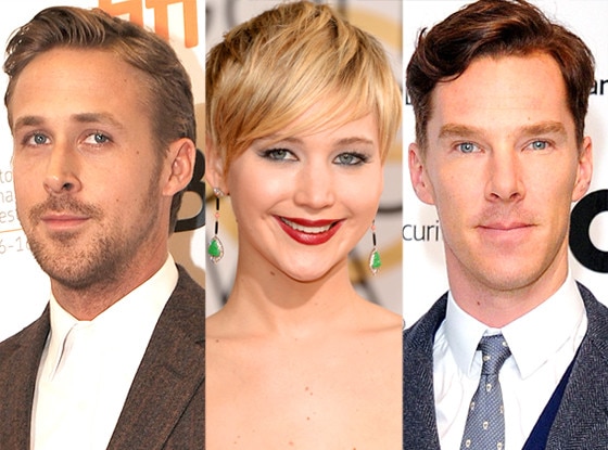 Ryan Gosling, Jennifer Lawrence, Benedict Cumberbatch Ryan Gosling, Jennifer Lawrence, Benedict Cumberbatch