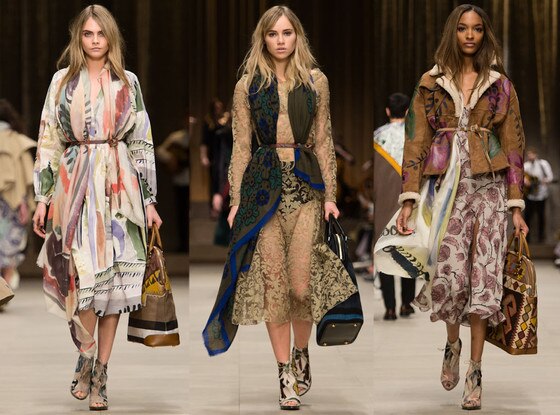 Cara Delevingne, Suki Waterhouse, Jordan Dunn, Burberry Cara Delevingne, Suki Waterhouse, Jordan Dunn, Burberry