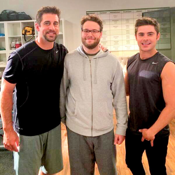 Aaron Rodgers, Seth Rogen, Zac Efron Aaron Rodgers, Seth Rogen, Zac Efron