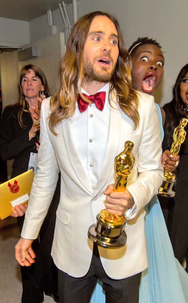 Lupita Nyong'o, Jared Leto, Oscars, Photobomb Lupita Nyong'o, Jared Leto, Oscars, Photobomb