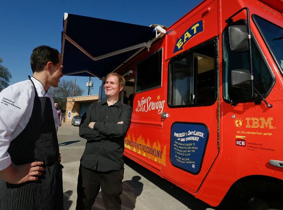 IBM Watson Food Truck, Chef Michael Laiskonis, IBM scientist Florian Pinel IBM Watson Food Truck, Chef Michael Laiskonis, IBM scientist Florian Pinel