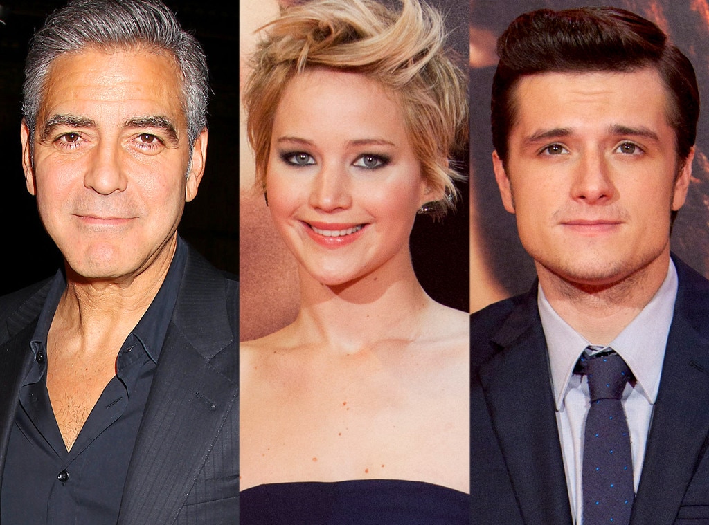 George Clooney, Jennifer Lawrence, Josh Hutcherson George Clooney, Jennifer Lawrence, Josh Hutcherson