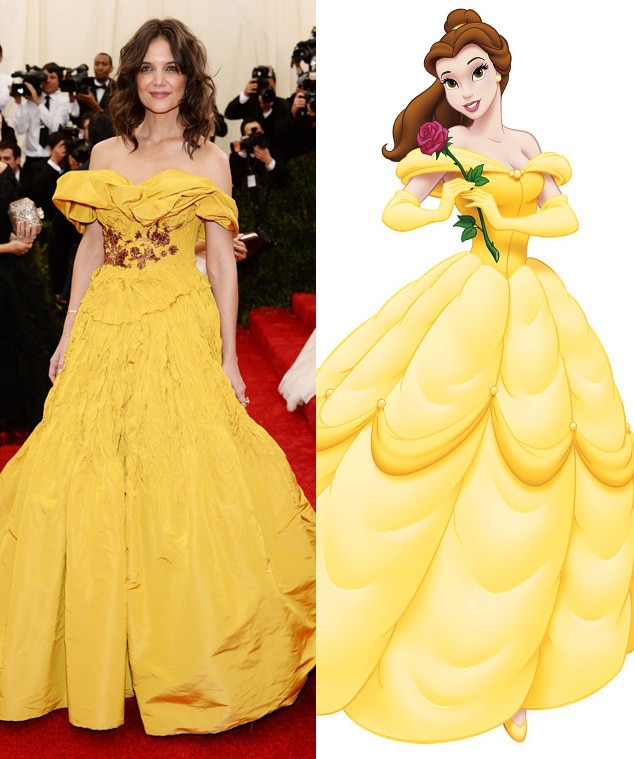 Katie Holmes, MET Gala, Belle, Beauty and the Beast Katie Holmes, MET Gala, Belle, Beauty and the Beast