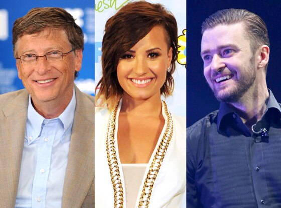 Bill Gates, Demi Lovato, Justin Timberlake Bill Gates, Demi Lovato, Justin Timberlake