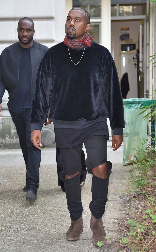 Kanye West From Stars At Paris Fashion Week Spring 2015 