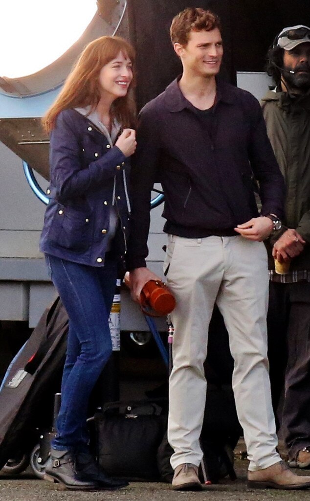 Dakota Johnson and Jamie Dornan Are All Smiles as They Reunite on Fifty