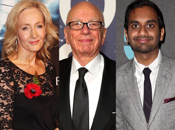 JK Rowling, Rupert Murdoch, Aziz Ansari JK Rowling, Rupert Murdoch, Aziz Ansari