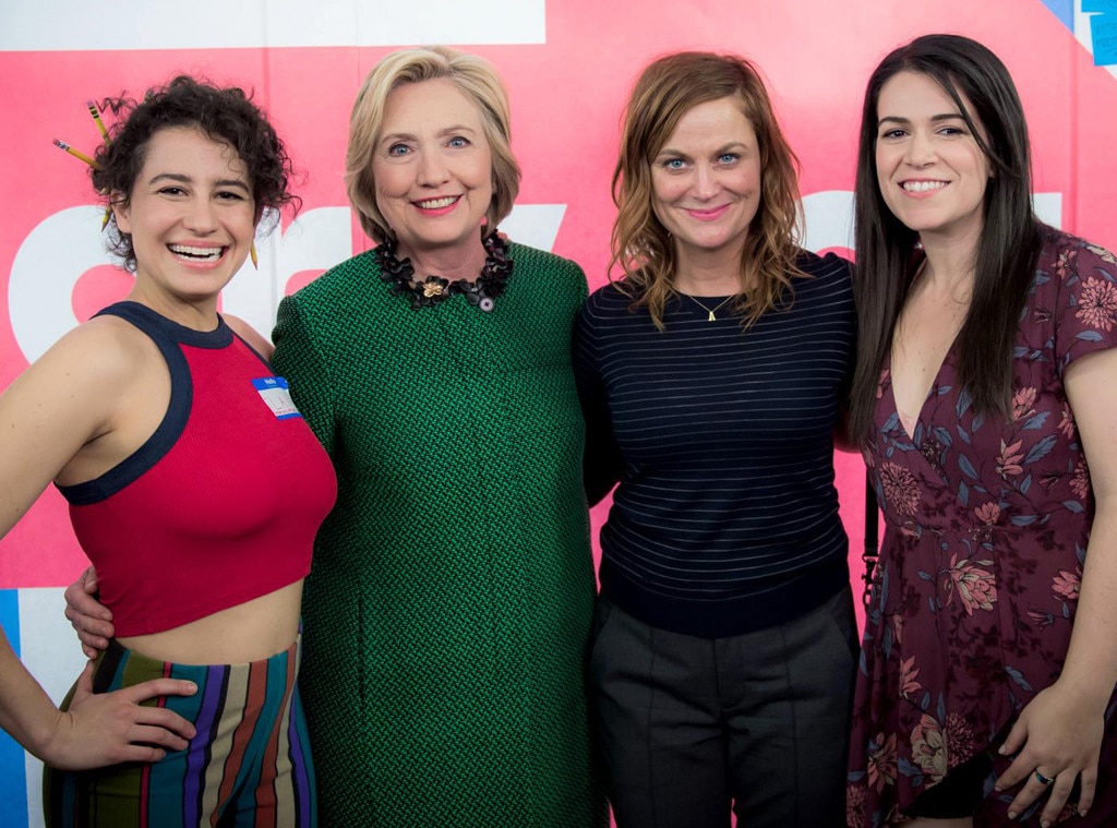 Hillary Clinton, Broad City, Amy Poehler, Ilana Glazer, Abbi Jacobsen Hillary Clinton, Broad City, Amy Poehler, Ilana Glazer, Abbi Jacobsen