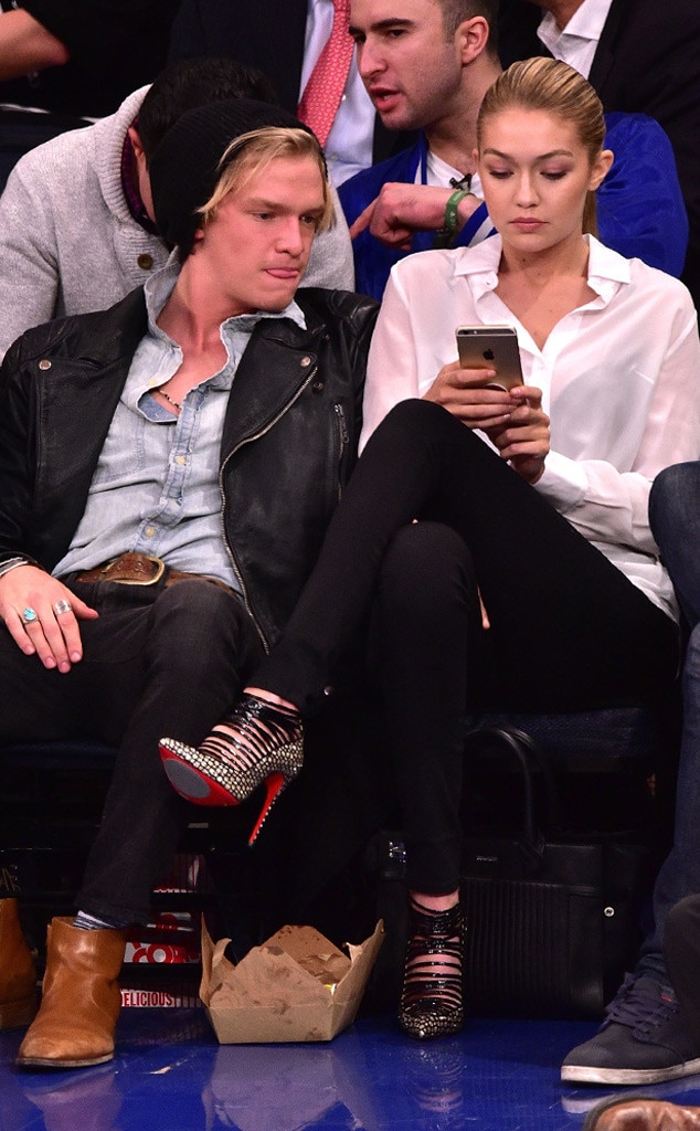 Gigi Hadid & Cody Simpson Show PDA at NBA Game and Seem Kinda...Bored - Cody Simpson And Gigi Hadid