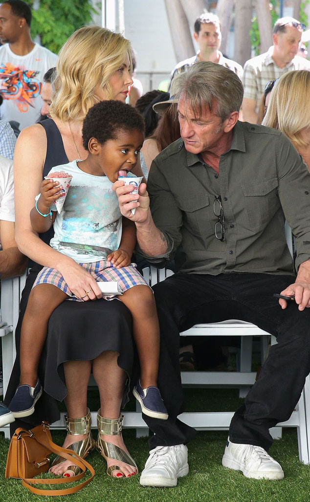 Sean Penn & Charlize Theron's Son Jackson Share a Snow Cone—And It's