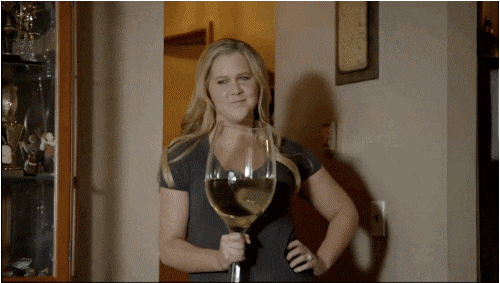 Image result for drinking all the wine gif
