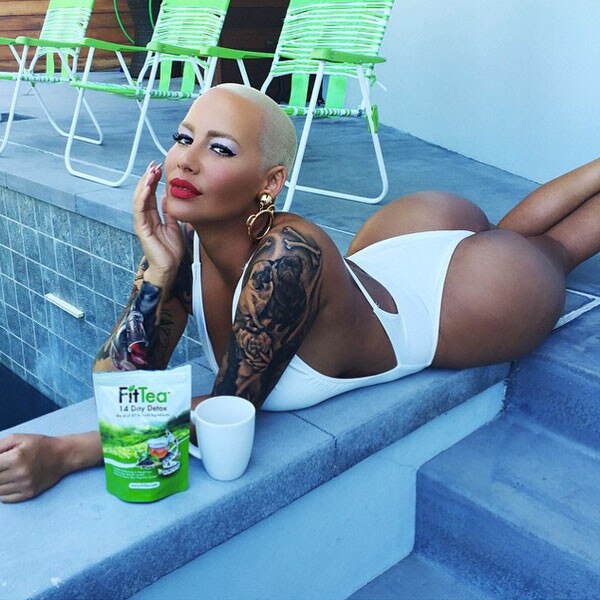 Amber Rose Shows Butt Cheeks in White Thong Swimsuit: Pics 