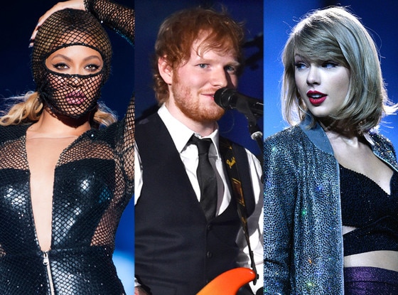 Taylor Swift, Ed Sheeran, Beyonce Taylor Swift, Ed Sheeran, Beyonce