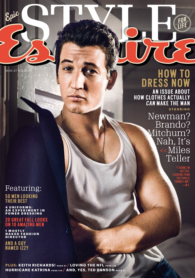 Miles Teller Shows Off Muscles In Esquire Poses With Naked Model See