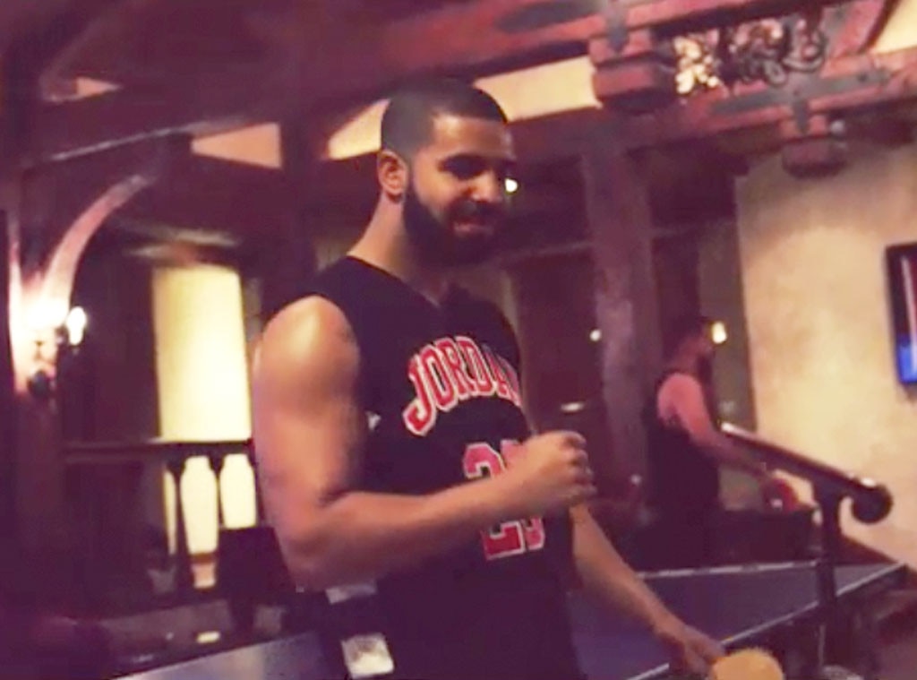 Drake Tries To Be Athletic Breaks A Lamp Watch Now E News
