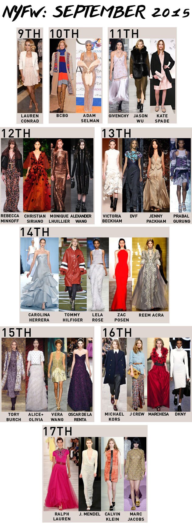 NYFW Calendar infographic NYFW Calendar infographic