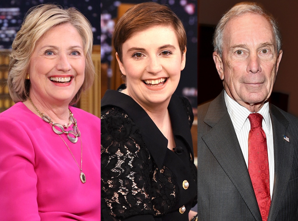 Hillary Clinton, Lena Dunham, Michael Bloomberg Hillary Clinton, Lena Dunham, Michael Bloomberg