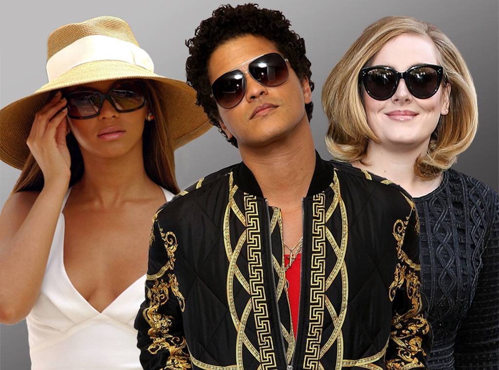 Beyonce, Bruno Mars, Adele