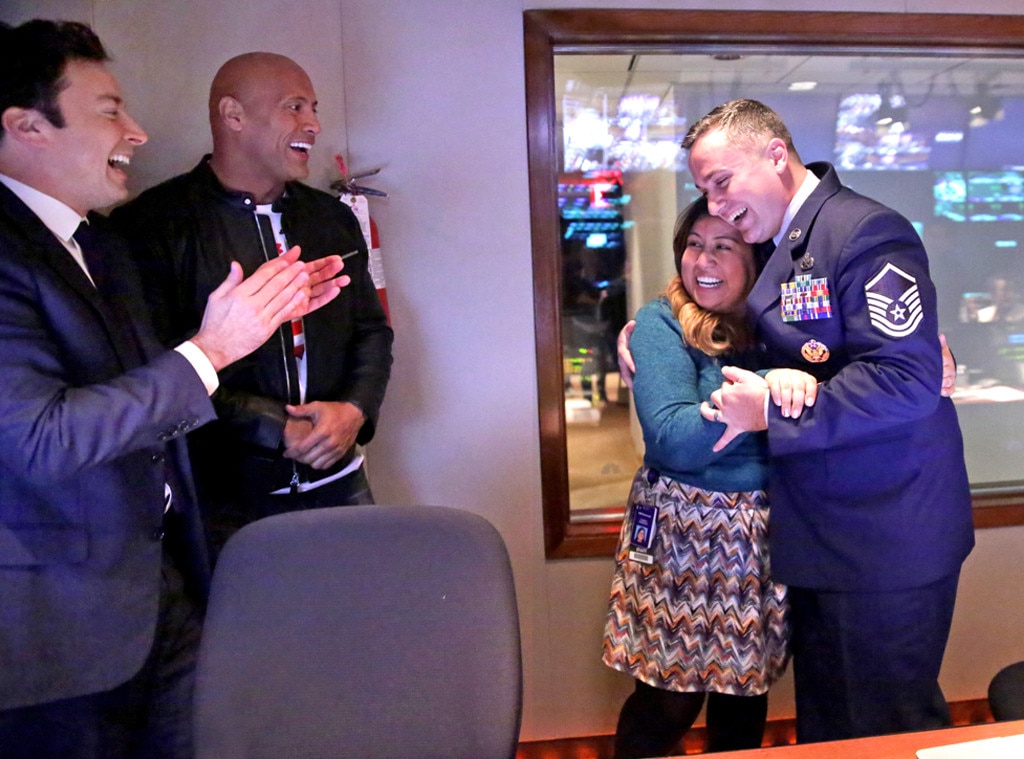 Karina Kabalan, Jimmy Fallon, Dwayne Johnson Karina Kabalan, Jimmy Fallon, Dwayne Johnson