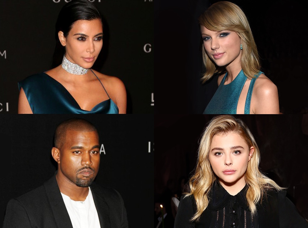 Kim Kardashian, Taylor Swift, Kanye West, Chlose Moretz, Feud