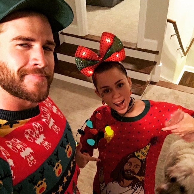 Miley Cyrus, Liam Hemsworth, Christmas 2016