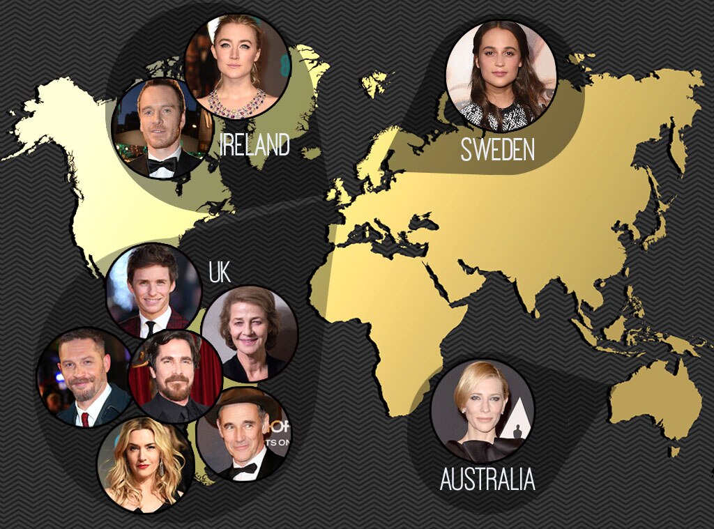 Oscar Nominees Map Oscar Nominees Map