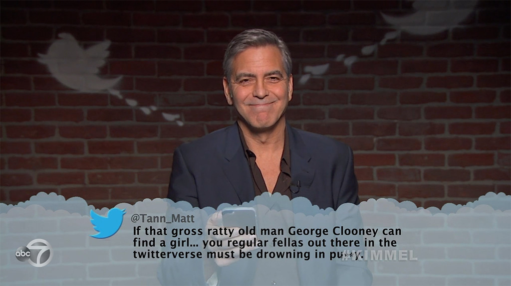 George Clooney From Celebrity Mean Tweets From Jimmy Kimmel Live E News 8795
