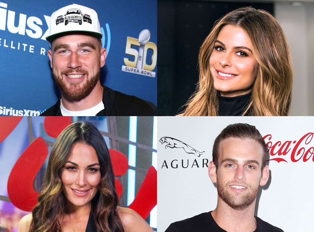 Travis Kelce, Maria Menounos, Brie Bella, Johnny Drubel Travis Kelce, Maria Menounos, Brie Bella, Johnny Drubel