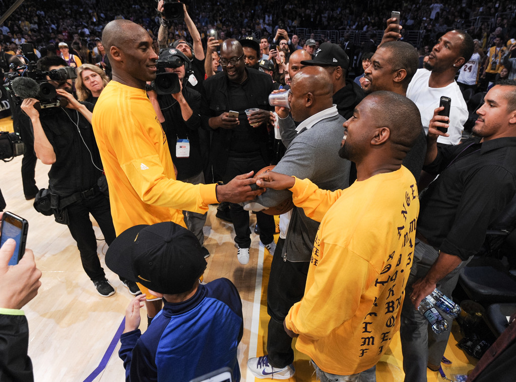 Kanye West And Kobe Bryant From Celebrities Support Kobe Bryant At His Last Basketball Game E News