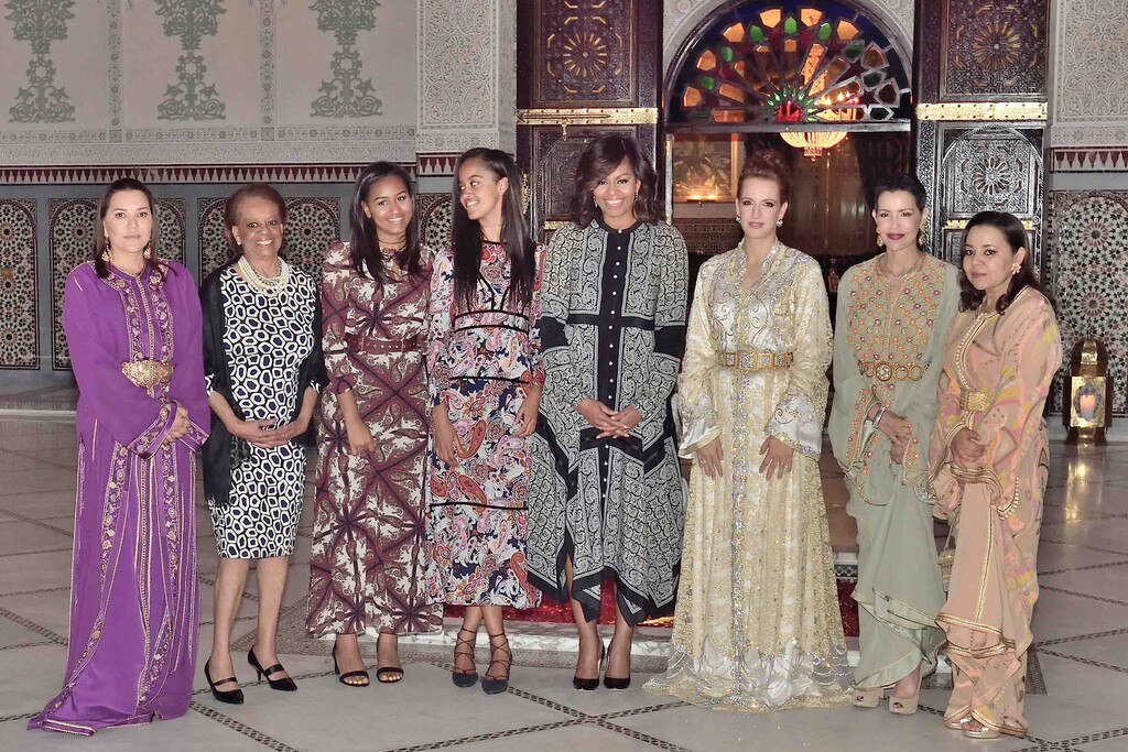 Princess Lalla Hasna, Michelle Obama, Malia Obama, Sasha Obama, Princesses Lalla Salma, Lalla Meryem, Lalla Asmaa Princess Lalla Hasna, Michelle Obama, Malia Obama, Sasha Obama, Princesses Lalla Salma, Lalla Meryem, Lalla Asmaa