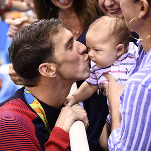 Michael Phelps Wins More Olympic Gold As Baby Son Boomer Watches The 