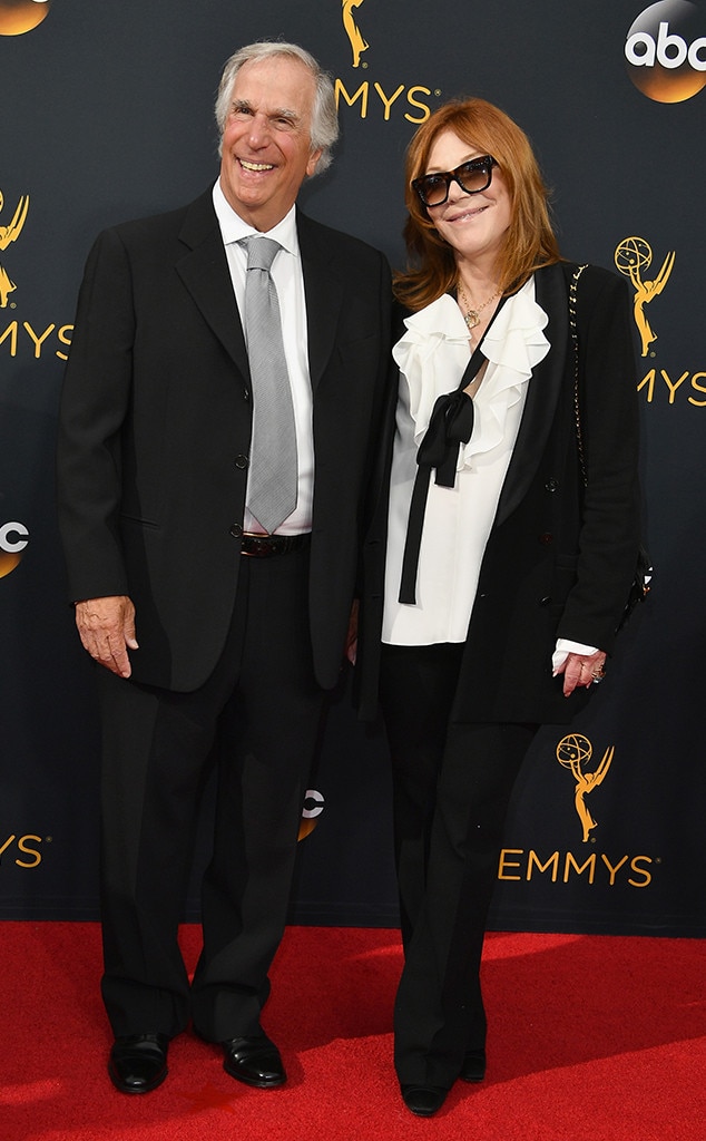 Henry Winkler & Stacey Winkler from 2016 Emmys Red Carpet Couples E