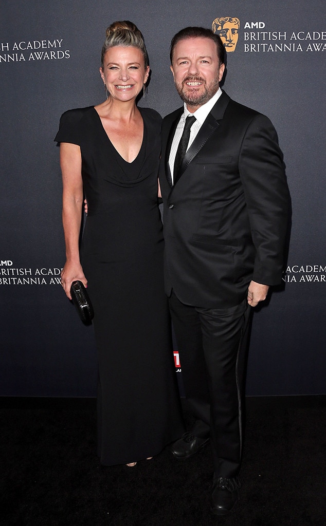 Ricky Gervais & Jane Fallon from 2016 British Academy Britannia Awards
