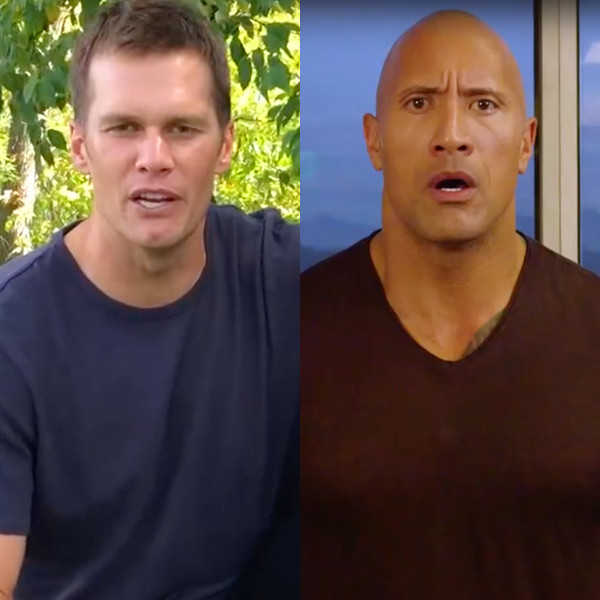Dwayne The Rock Johnson Is Very Unimpressed by Tom Brady's Impression of Him